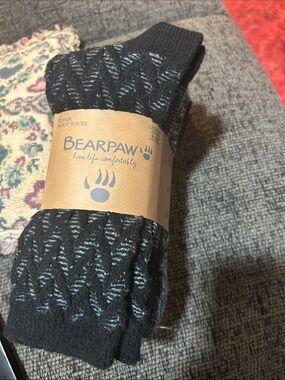 BearPaw Black and Gray Patterned  ladies Boot Socks - 6 Pair